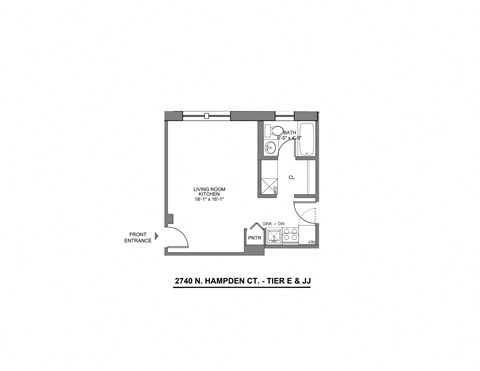 The Audley Studio Floorplan